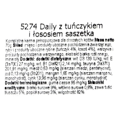 ALMO NATURE Daily Menu Tuńczyk z łososiem - mokra karma dla kota - saszetka 70 g