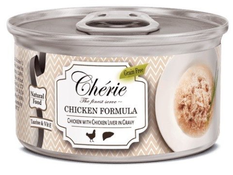 Cherie Karma w puszce dla kota SZARPANY KURCZAK Z KAWALKAMI WĄTROBKI W SOSIE, 80g Cherie Karma w puszce dla kota SZARPANY KURCZAK Z KAWALKAMI WĄTROBKI W SOSIE, 80g