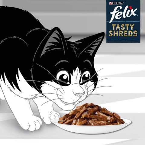 FELIX Tasty Shreds z wołowiną i kurczakiem - mokra karma dla kota - 4x 80g FELIX Tasty Shreds z wołowiną i kurczakiem - mokra karma dla kota - 4x 80g
