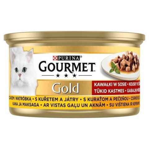 GOURMET GOLD Kurczak i wątróbka w sosie 85g