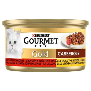 GOURMET GOLD Wołowina z kurczakiem w sosie pomidorowym 85g