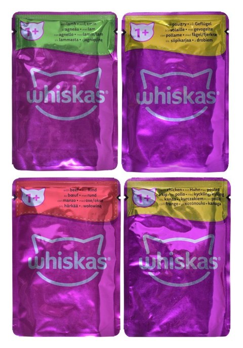 WHISKAS Klasyczne posiłki w sosie - mokra karma dla kota - 80x85 g