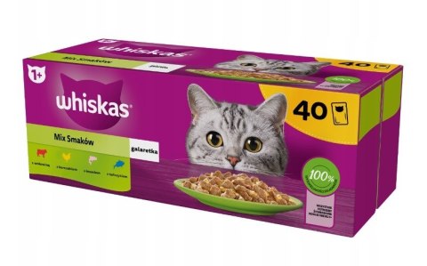 WHISKAS Mix smaków w galaretce - mokra karma dla kota - 40x85 g