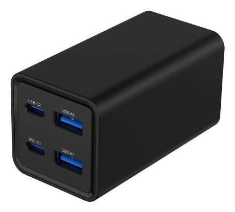 GEMBIRD 4-PORTOWA SZYBKA ŁADOWARKA SIECIOWA GAN (PD) USB (2X USB-A + 2X USB-C), 65W, CZARNA GEMBIRD 4-PORTOWA SZYBKA ŁADOWARKA SIECIOWA GAN (PD) USB (2X USB-A + 2X USB-C), 65W, CZARNA