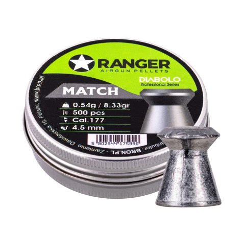 Śrut 4,5 mm RANGER Diabolo Professional Match płaski 500 szt. 0,54 g Śrut 4,5 mm RANGER Diabolo Professional Match płaski 500 szt. 0,54 g