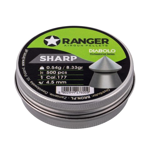 Śrut 4,5 mm RANGER Diabolo Professional Sharp szpic 500 szt. 0,54 g Śrut 4,5 mm RANGER Diabolo Professional Sharp szpic 500 szt. 0,54 g