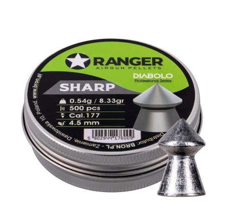 Śrut 4,5 mm RANGER Diabolo Professional Sharp szpic 500 szt. 0,54 g Śrut 4,5 mm RANGER Diabolo Professional Sharp szpic 500 szt. 0,54 g