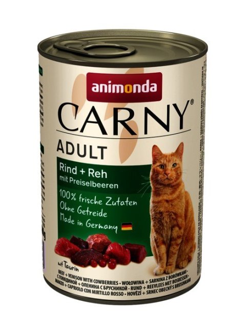 ANIMONDA Carny Adult wołowina, sarnina z borówkami - mokra karma dla kota - 400 g ANIMONDA Carny Adult wołowina, sarnina z borówkami - mokra karma dla kota - 400 g