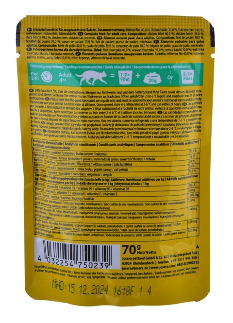 Josera Filet kurczak z kaczką - saszetka 85g Josera Filet kurczak z kaczką - saszetka 85g