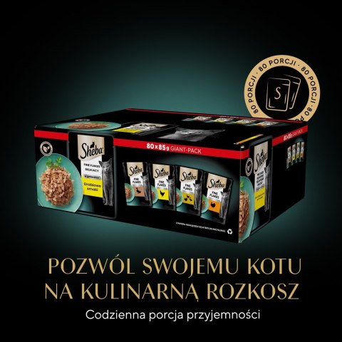 SHEBA Delicacy Drobiowe Smaki w galaretce - mokra karma dla kotów - 80x 85 g