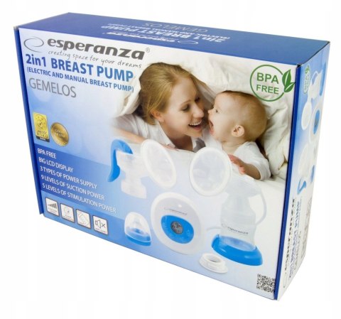Laktator elektryczny/ręczny Esperanza GEMELOS ECM003B (150 ml)