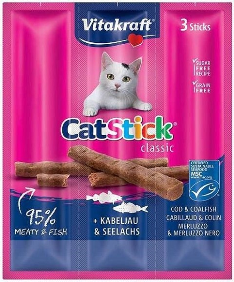 VITAKRAFT Cat Stick Mini - przysmak dla kota smak: dorsz/tuńczyk 3szt./18g VITAKRAFT Cat Stick Mini - przysmak dla kota smak: dorsz/tuńczyk 3szt./18g