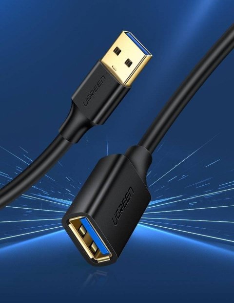 Ugreen kabel przedłużacz przejściówka USB 3.0 (żeński)-USB 3.0 (męski) 1m (czarny) Ugreen kabel przedłużacz przejściówka USB 3.0 (żeński)-USB 3.0 (męski) 1m (czarny)