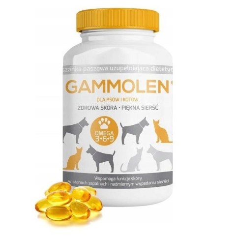 GAMMOLEN Suplement dla zdrowej skóry psów i kotów 150kaps.