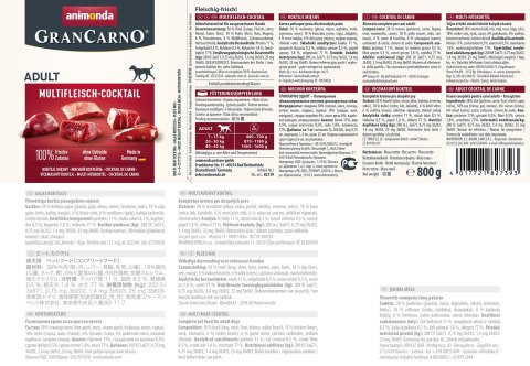 ANIMONDA Grancarno Adult mięsny koktajl - mokra karma dla psa - 800g ANIMONDA Grancarno Adult mięsny koktajl - mokra karma dla psa - 800g