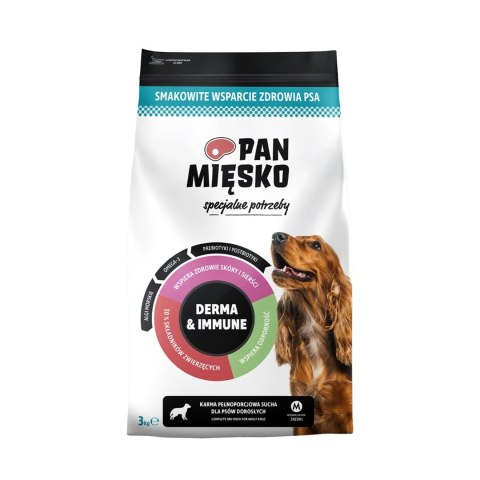 PAN MIĘSKO Specjalne potrzeby Derma & Immune (dorosły) chrupki M - Karma sucha dla psa - 3kg PAN MIĘSKO Specjalne potrzeby Derma & Immune (dorosły) chrupki M - Karma sucha dla psa - 3kg
