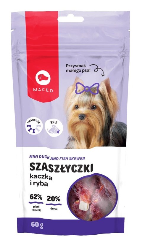 MACED Szaszłyczki Kaczka i ryba - przysmak dla psa - 60g MACED Szaszłyczki Kaczka i ryba - przysmak dla psa - 60g