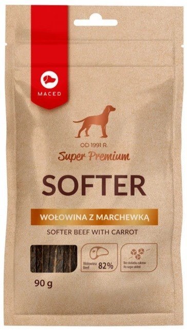 MACED Softer Wołowina z marchewką - przysmak dla psa - 90 g MACED Softer Wołowina z marchewką - przysmak dla psa - 90 g