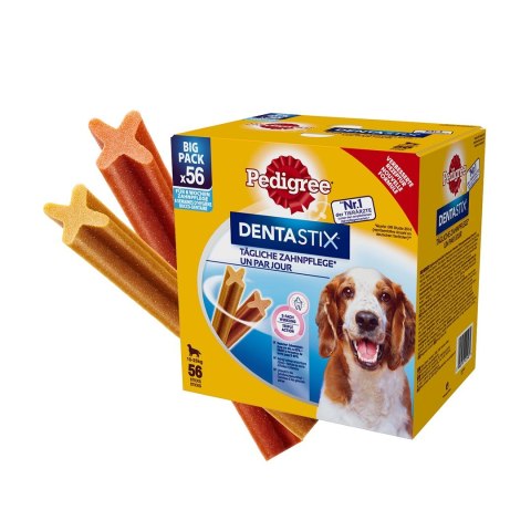 PEDIGREE DentaStix Medium - przysmak dentystyczny dla psów średnich ras - 56 sztuk (8 x180g) PEDIGREE DentaStix Medium - przysmak dentystyczny dla psów średnich ras - 56 sztuk (8 x180g)