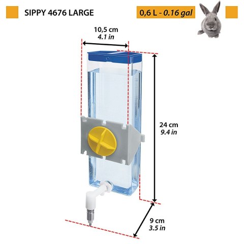 FERPLAST SIPPY 4676 LARGE - pojnik automatyczny dla królika - 600 ml FERPLAST SIPPY 4676 LARGE - pojnik automatyczny dla królika - 600 ml