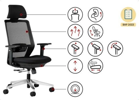 Ergonomiczny fotel biurowy SPECTRUM czarny