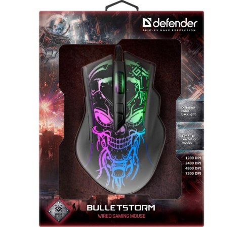 DEFENDER MYSZ PRZEWODOWA GAMINGOWA BULLETSTORM GM-928 OPTIC 7200 DPI 7P 52928