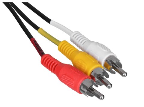 Kabel męski SAVIO CL-133 (SCART M - RCA x 3 M; 2m; kolor czarny)