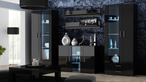 Komoda 120cm SOHO S7 czarny/ czarny połysk Komoda 120cm SOHO S7 czarny/ czarny połysk