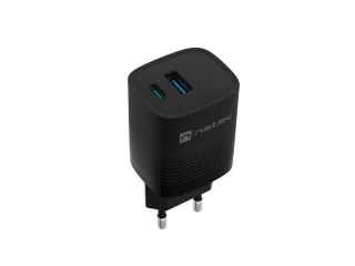 NATEC ŁADOWARKA RIBERA GAN 1X USB-A + 1X USB-C 30W CZARNA NUC-2141