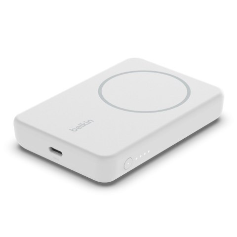 Powerbank bezprzewodowy Belkin BoostCharge Magnetic Wireless Power Bank 5K + Stand MagSafe Compatible 5000mAh 7,5W White Powerbank bezprzewodowy Belkin BoostCharge Magnetic Wireless Power Bank 5K + Stand MagSafe Compatible 5000mAh 7,5W White
