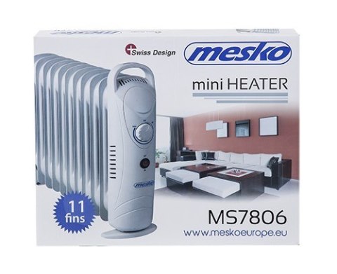 Grzejnik olejowy MESKO MS 7806 11 żeberek (1200W; 11; kolor biały) Grzejnik olejowy MESKO MS 7806 11 żeberek (1200W; 11; kolor biały)