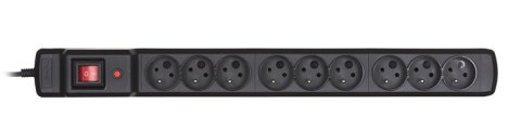 Listwa przeciwprzepięciowa Activejet COMBO 9gn/3m/cz (10A; 2300W) 3m; kolor czarny Listwa przeciwprzepięciowa Activejet COMBO 9gn/3m/cz (10A; 2300W) 3m; kolor czarny
