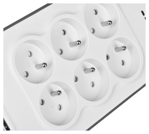 Listwa zasilająca Belkin Power Surge 6-PORT + 2xUSB-A 2.4A 650J 2m Grey/White Listwa zasilająca Belkin Power Surge 6-PORT + 2xUSB-A 2.4A 650J 2m Grey/White