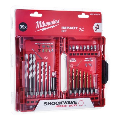 Zestaw wierteł i bitów udarowych MILWAUKEE 4932479854 39szt. Zestaw wierteł i bitów udarowych MILWAUKEE 4932479854 39szt.