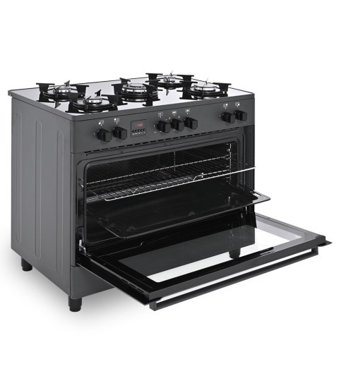 Kuchnia gazowo-elektryczna Ravanson KWGE-K90 GLASS black Kuchnia gazowo-elektryczna Ravanson KWGE-K90 GLASS black