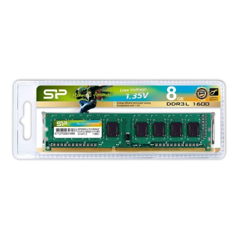 Pamięć RAM Silicon Power DDR3 8GB (1x8GB) 1600MHz CL11 1.35V Low Voltage UDIMM Pamięć RAM Silicon Power DDR3 8GB (1x8GB) 1600MHz CL11 1.35V Low Voltage UDIMM