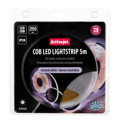 Taśma LED COB 5m barwa neutralna IP20 Taśma LED COB 5m barwa neutralna IP20