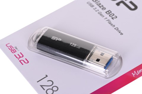 Pendrive Silicon Power Blaze B02 128GB USB 3.1 kolor czarny (SP128GBUF3B02V1K) Pendrive Silicon Power Blaze B02 128GB USB 3.1 kolor czarny (SP128GBUF3B02V1K)