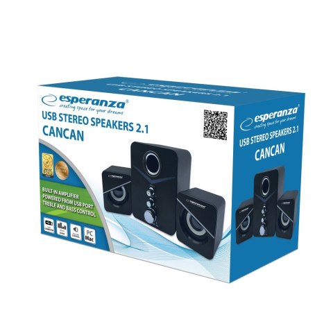 ESPERANZA GŁOŚNIKI 2.1 USB CANCAN EP153 ESPERANZA GŁOŚNIKI 2.1 USB CANCAN EP153