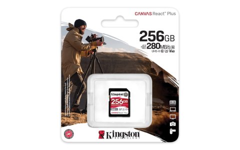 KINGSTON microSDXC Canvas 256GB React Plus UHS-II 280R/150W U3 V60 for Full HD/4K