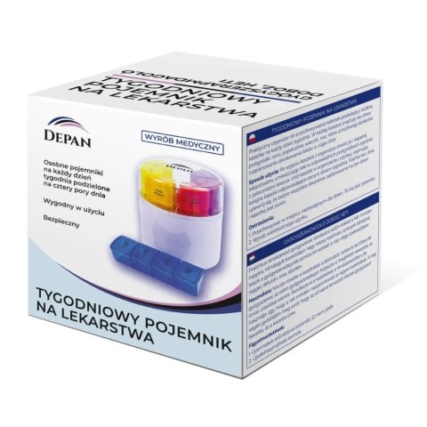 Okrągły tygodniowy pojemnik na lekarstwa 4 pory Okrągły tygodniowy pojemnik na lekarstwa 4 pory