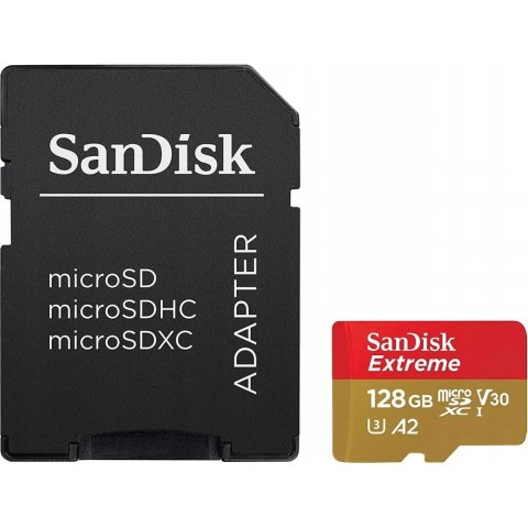 SANDISK EXTREME microSDXC 128 GB 190/90 MB/s A2 SANDISK EXTREME microSDXC 128 GB 190/90 MB/s A2