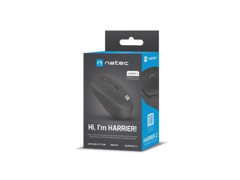 NATEC MYSZ BEZPRZEWODOWA HARRIER 2 1600DPI BLUETOOTH 5.1 CZARNA NMY-1960 NATEC MYSZ BEZPRZEWODOWA HARRIER 2 1600DPI BLUETOOTH 5.1 CZARNA NMY-1960