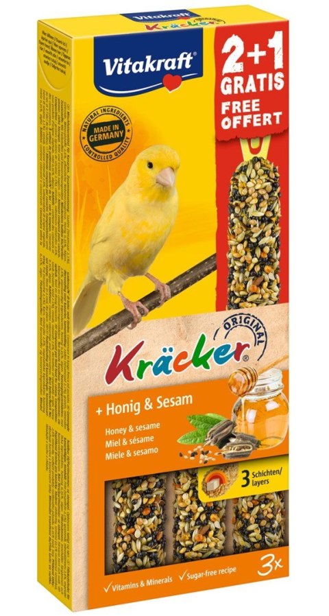 VITAKRAFT Kracker miód i sezam - przysmak dla kanarka - 2+1 VITAKRAFT Kracker miód i sezam - przysmak dla kanarka - 2+1