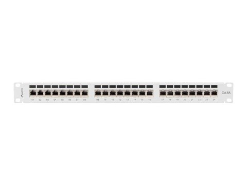 LANBERG PATCH PANEL 24 PORT 1U 19" KAT.6A FTP SZARY PPSA-1024-S