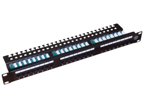 Patch panel A-LAN z półką, czarny PK013 (1U; 19"; kat. 5e; UTP; 24xRJ-45) Patch panel A-LAN z półką, czarny PK013 (1U; 19"; kat. 5e; UTP; 24xRJ-45)